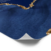 Poster Élégant Bat mitzvah Party Blue Gold Seating Chart (Coin)