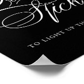 Poster Élégant bâtonnets de lueur Calligraphie blanche |  (Coin)