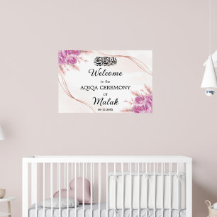 Poster Élégant bébé floral islamique Aqeeqah Aqiqa