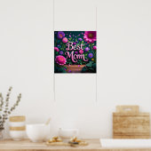 Poster Elégant Belle Meilleure Maman Fleurs (Cuisine)