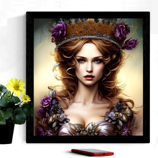 Poster Elégant belle princesse violet Rose