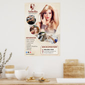 Poster Elegant Biege Hair Stylist Salon Makeup Waxing (Cuisine)