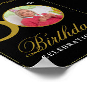 Poster Elégant Black and Gold 50th Birthday Invitation (Coin)