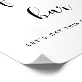 Poster Elegant black and white Popcorn bar wedding sign (Coin)