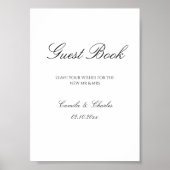 Poster Elegant Black and White Wedding Guest Book  (Devant)