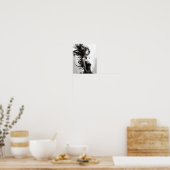 Poster Elegant Black and White Woman - Intricte D (Cuisine)