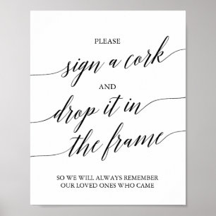 Poster Elegant Black Calligraphy Please Sign A Cork