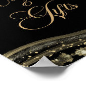 Poster Elegant Black Gold Agate Cards & Gifts Sign (Coin)