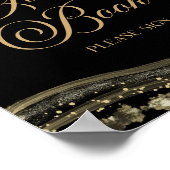 Poster Elegant Black Gold Agate Guest Book Sign (Coin)