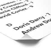 Poster Elégant Black Gold Trouvez votre Mariage de siège (Coin)