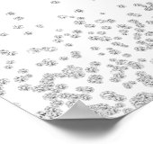 Poster Elégant blanc avec Mariage Parties scintillant arg (Coin)