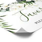 Poster Élégant blanc Orchidées Bohème Faveurs Mariage Sig (Coin)