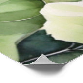 Poster Elégant blanc vert aquarelle mariage floral (Coin)