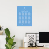 Poster élégant Bleu 12 Table Baptême Poster (Bureau à domicile)