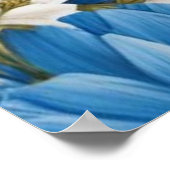 Poster Élégant bleu et blanc Mariage de fleurs Hydrangea (Coin)