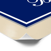 Poster Elégant, Bleu, Faux Or 67ème Anniversaire + Nom (Coin)