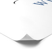 Poster Elégant bleu Hydrangea Eucalyptus Mariage Bienvenu (Coin)