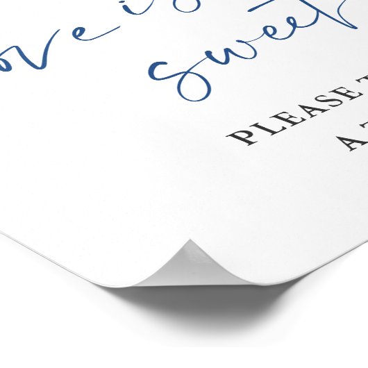 Poster Elégant bleu Hydrangea L'amour est Mariage doux (Coin)