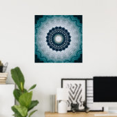 Poster Elégant bleu marine Mandala (Bureau à domicile)