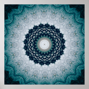 Poster Elégant bleu marine Mandala