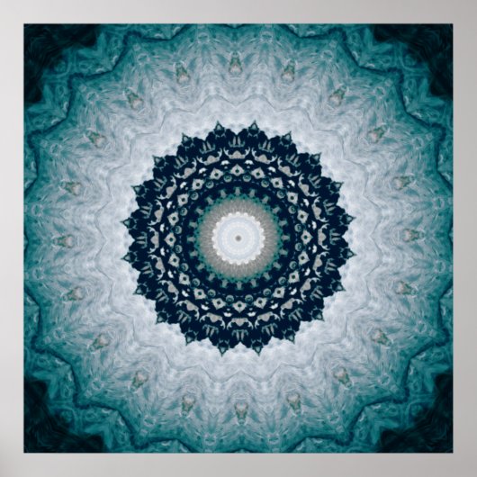 Poster Elégant bleu marine Mandala (Devant)