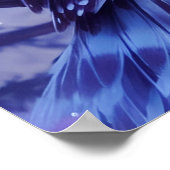 Poster Élégant bleu violet magique Chouette comique AI Ar (Coin)