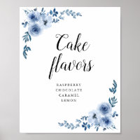 Elégant Blue aquarelle floral cake flaveurs signe