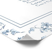 Poster Elegant Blue Chinoiserie Wedding Seating Chart (Coin)