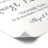 Poster Elegant Blue Floral Winter Wedding Guest Book Sign (Coin)