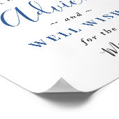 Poster Elégant Blue Hydrangea Conseils et souhaits Mariag (Coin)