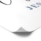 Poster Elégant Blue Hydrangea Eucalyptus REHEARSAL DÎNER (Coin)