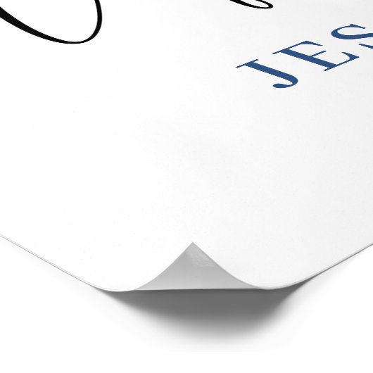 Poster Elégant Blue Hydrangea Eucalyptus REHEARSAL DÎNER (Coin)