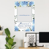 Poster Elégant Blue Hydrangea Fête des mariées photo Prop (Bureau à domicile)