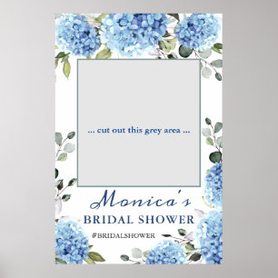 Poster Elégant Blue Hydrangea Fête des mariées photo Prop