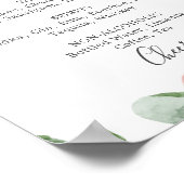 Poster Élégant Blue Hydrangea Mariage Boissons Menu Signe (Coin)