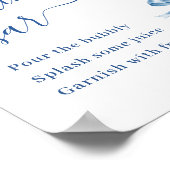 Poster Elégant Blue Hydrangea Mimosa Bar Weddin (Coin)