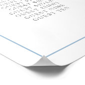 Poster Elégant Blue Hydrangeas Mariage Plan de siège (Coin)