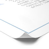 Poster Elégant Blue Hydrangeas Mariage Plan de siège (Coin)