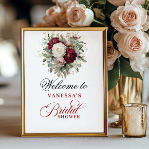Poster Élégant Blush Doré Signe de Réception de Mariage B