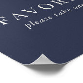 Poster Élégant Blush et Navy Floral Wedding Faveurs (Coin)