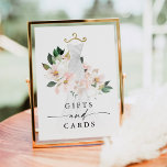 Poster Elégant Blush Floral Fêtes des mariées cadeaux et<br><div class="desc">Ce magnifique design présente un bouquet de belles fleurs blush enveloppé autour d'une élégante robe de mariée et d'une police de caractères moderne (couleur modifiable). Voir la collection entière pour plus d'articles correspondants ! Regardez notre vidéo sur "Comment modifier dans Zazzle" à YouTube.com/CreativeUnionDesign</div>