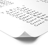 Poster Élégant Blush Floral Mariage Carte de siège (Coin)