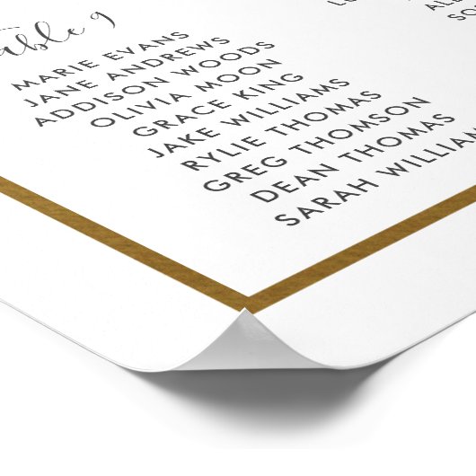 Poster Élégant Blush Floral Mariage Carte de siège (Coin)