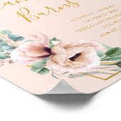 Poster Élégant Blush Floral Pastel Cette bougie Brûle Sig (Coin)