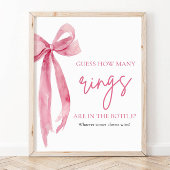 Poster Elégant Blush Pink Bow Devine Combien De Bagues Je