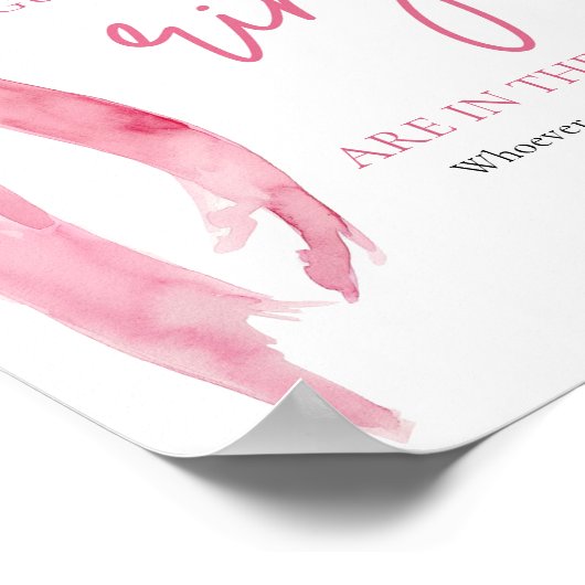 Poster Elégant Blush Pink Bow Devine Combien De Bagues Je (Coin)