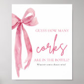 Poster Elégant Blush Pink Bow Devine Combien De Corks Jeu (Devant)