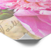 Poster Élégant Blush Pink Floral avec Textas Script (Coin)