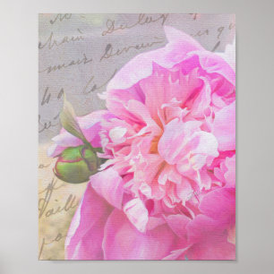 Poster Élégant Blush Pink Floral avec Textas Script