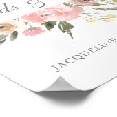 Poster Elégant Blush rose Floral Cartes de Mariage & Cade (Coin)